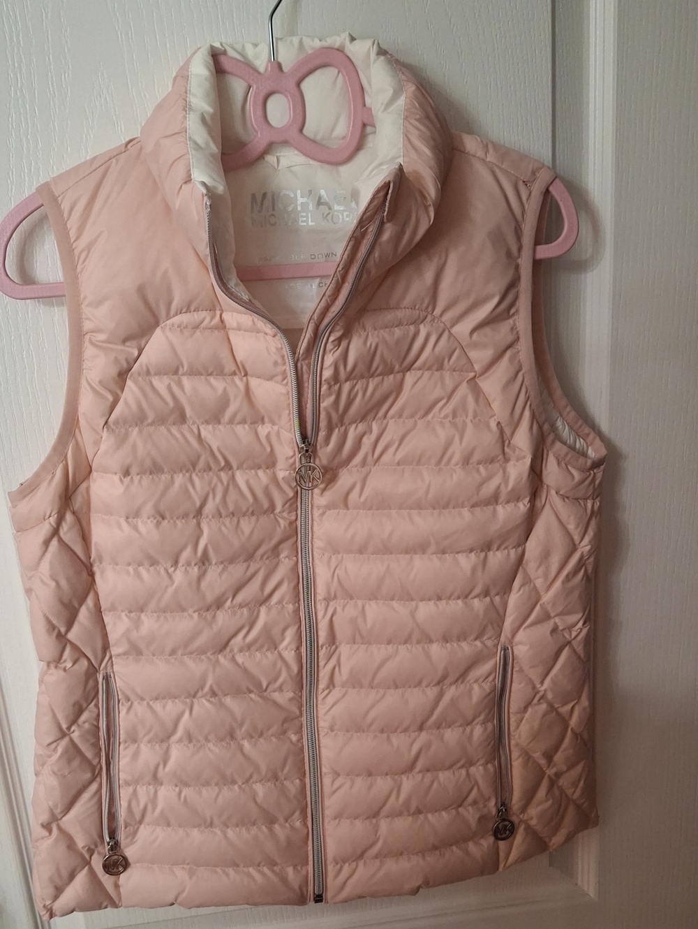 Michael Kors Pink Quilted Down Vest